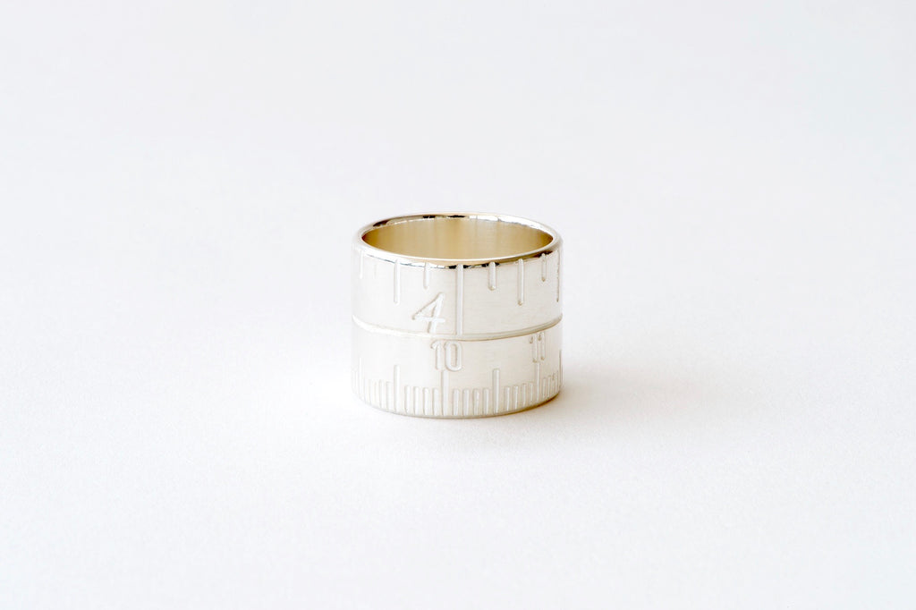 Tape Measure Ring - silver