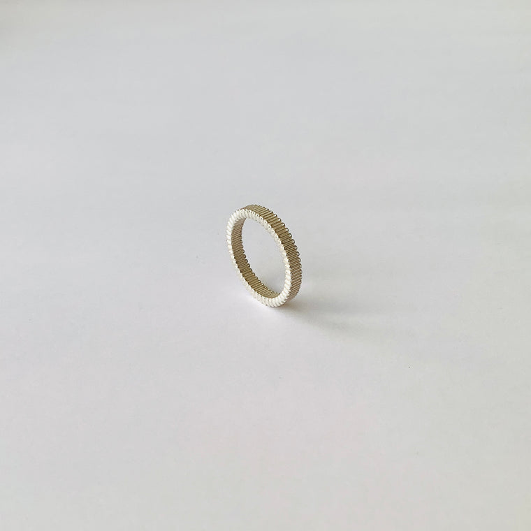 Narrow Grosgrain Ring - Silver