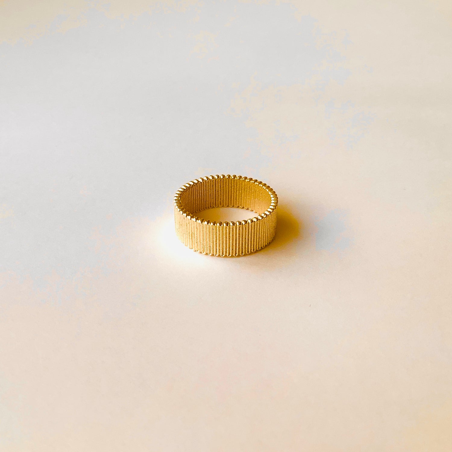 Wide Grosgrain Ring - Gold