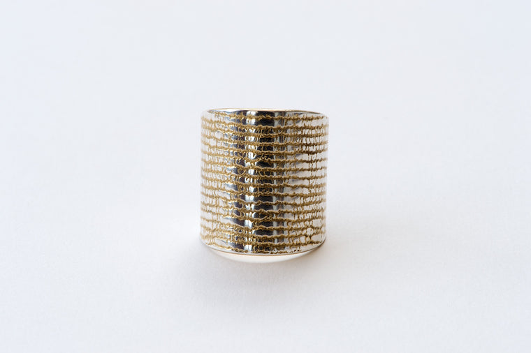 Ring, Machine Filet Lace -  gold/silver