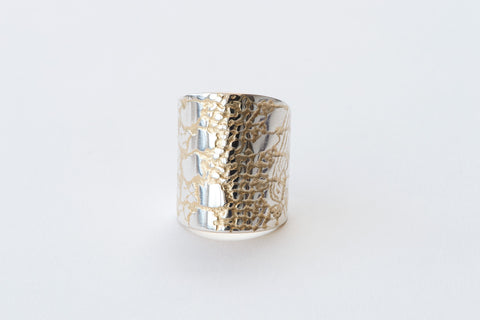 Ring, Reptile Lace - gold/silver