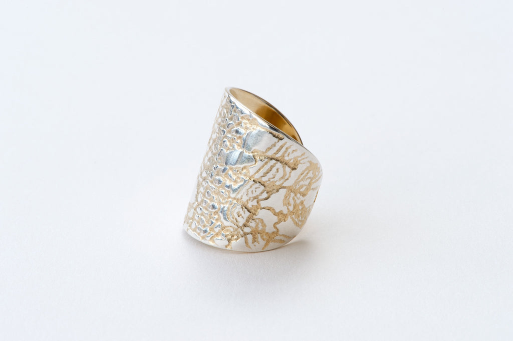 Ring, Reptile Lace - gold/silver