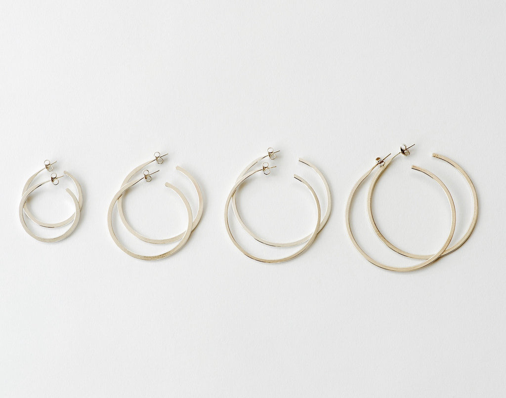 New Hoop Earring, Medium - silver