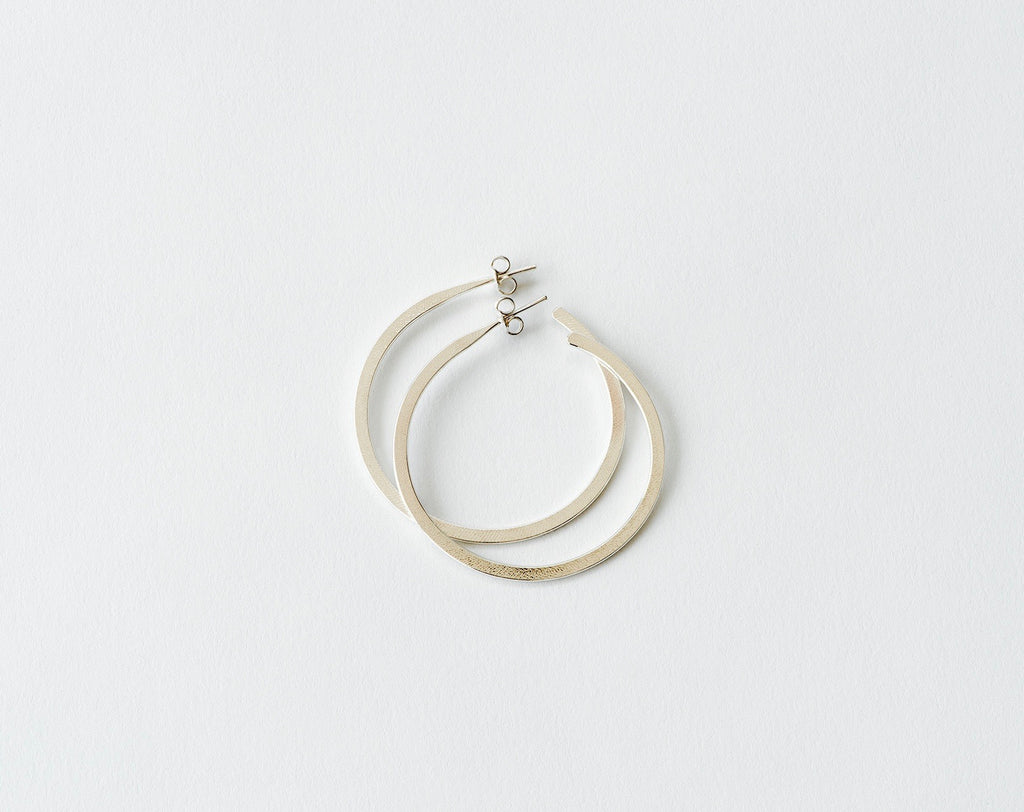 New Hoop Earring, Medium - silver
