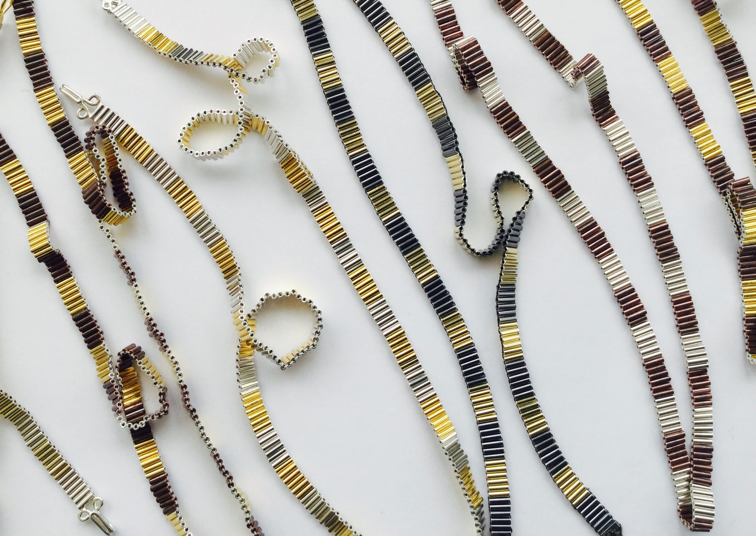 Ribbon Necklace - gold/copper