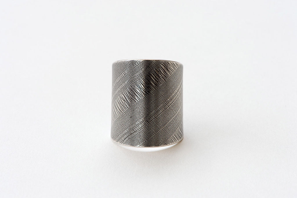 Ring, Bias - oxidised silver