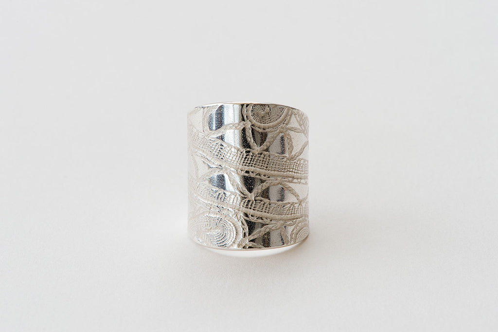 Ring, Bobbin Lace - silver