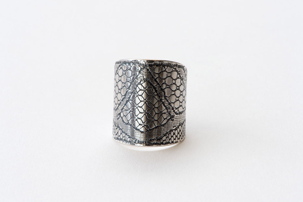 Ring, Deco Lace - oxidised silver