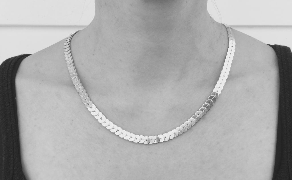 Sequin Necklace - silver