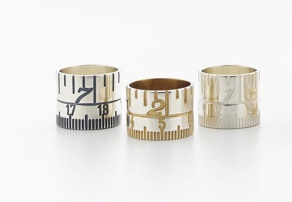 Tape Measure Ring - gold/silver