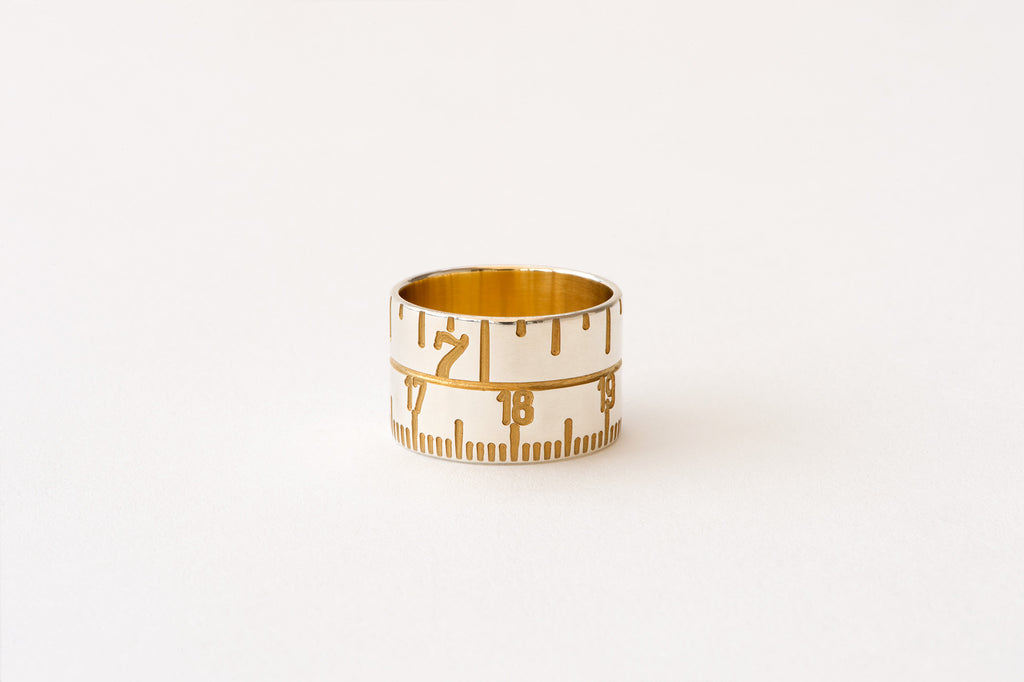 Tape Measure Ring - gold/silver