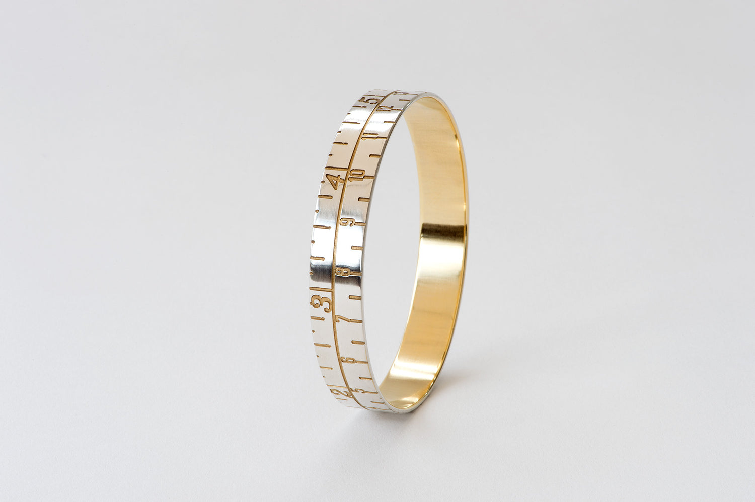 Narrow Tape Measure Bangle - gold/silver